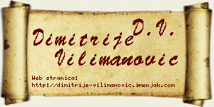 Dimitrije Vilimanović vizit kartica